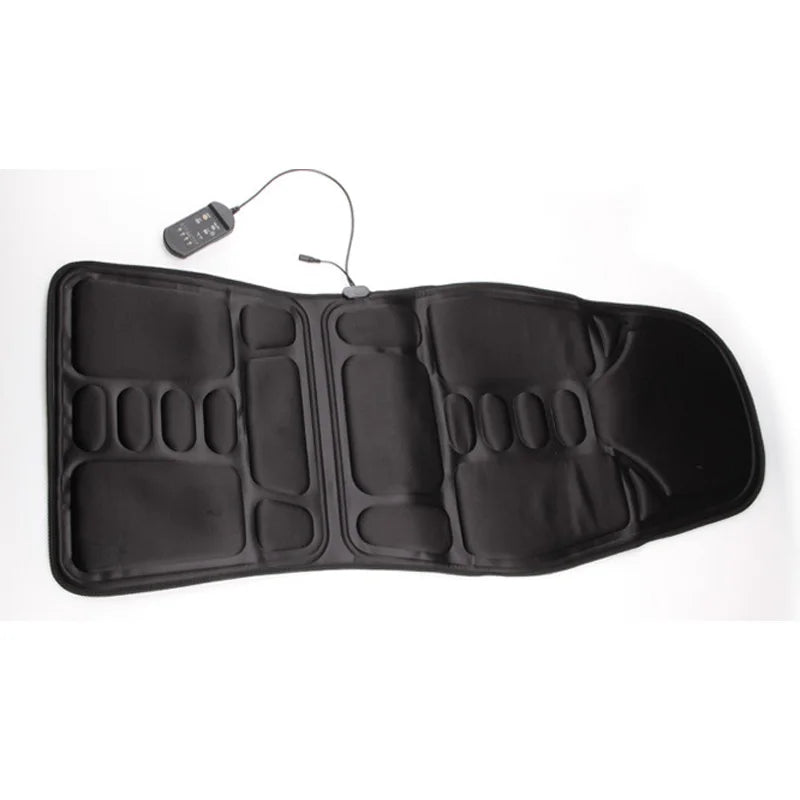 Car Home Office Full-Body Massage Cushion Heat 7 Motors Vibrate Mattress Back Neck Mat Chair Massage Relaxation Seat 12V