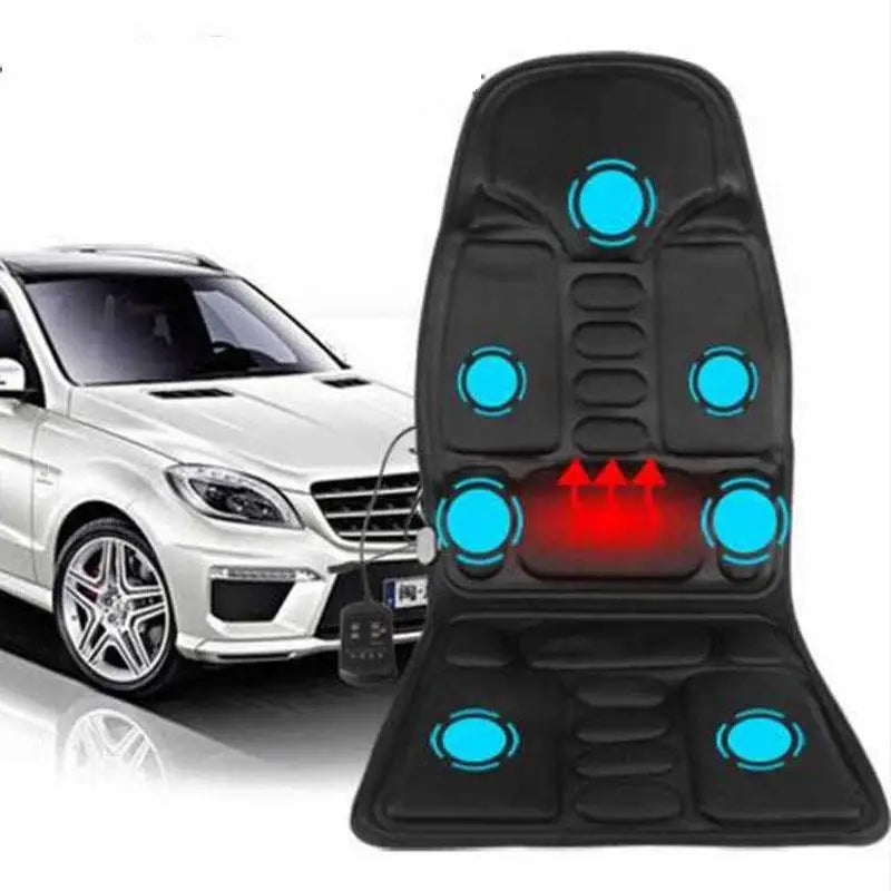 Car Home Office Full-Body Massage Cushion Heat 7 Motors Vibrate Mattress Back Neck Mat Chair Massage Relaxation Seat 12V