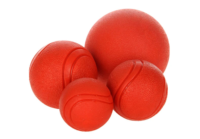 HOOPET Dog Toy Rubber Ball Bite-resistant Ball Toy for Dogs Puppy Teddy Pitbull Red Color Solid Ball S-XL Pet Supplies