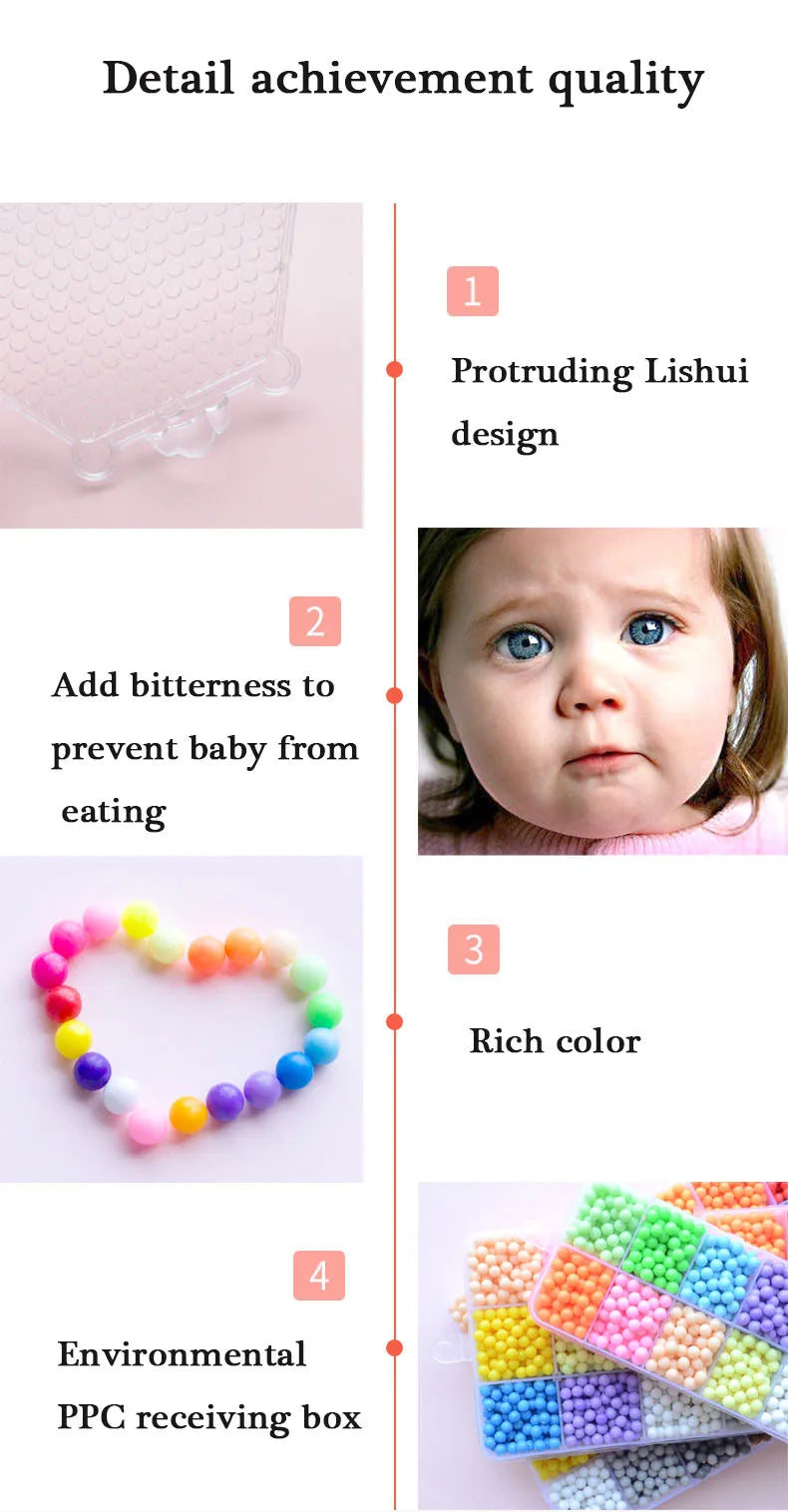 36 colors 5mm Set Refill Beads Puzzle Crystal DIY Water Spray magic Beads Set Ball Games 3D Handmade Magic Toys For Children