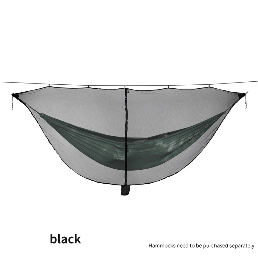 Hammock Bug Netting, 210T Nylon Mesh, with Drawstring Bag, 6 Meters Rope, Double Sided Zipper Camping Hammock Mosquito Netting