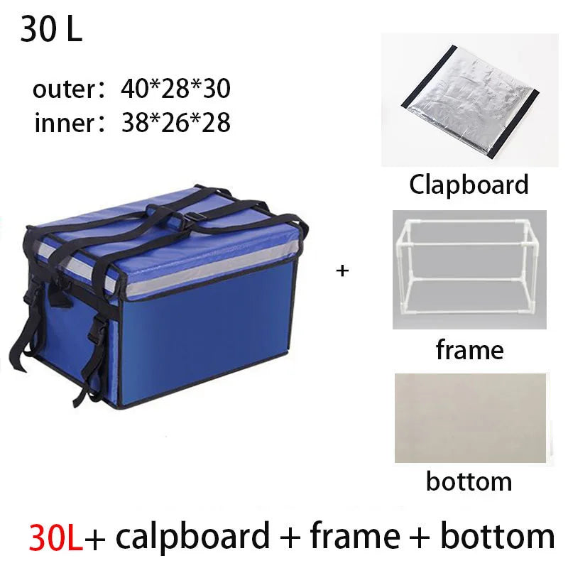 30L Extra Large Cooler Bag Car Ice Pack Insulated Thermal Lunch Pizza Bag Fresh Food delivery Container Refrigerator Bag