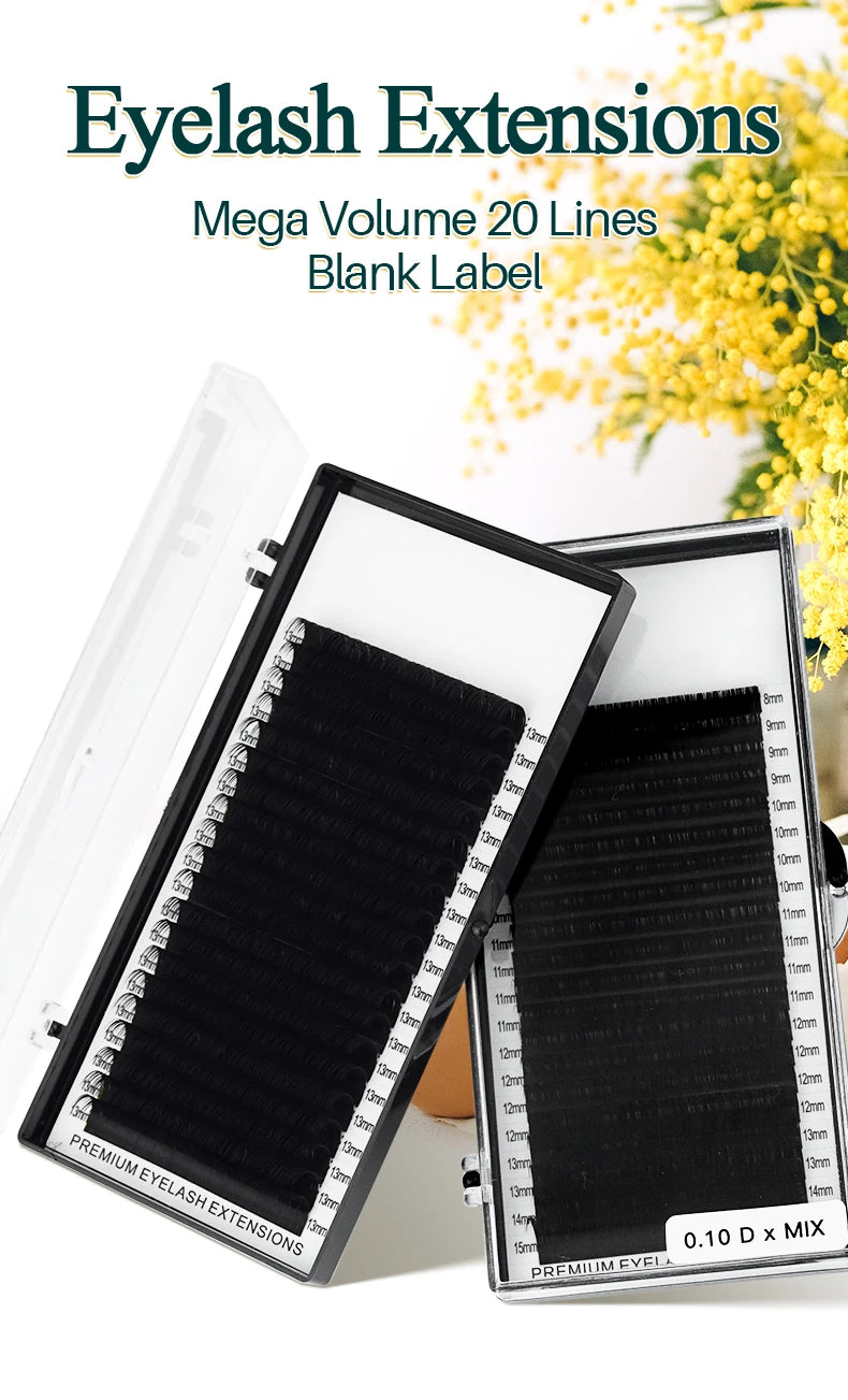 H&L SINCE 1990 20Rows Individual Eyelash Extensions Lashes Maquiagem Cilios for  Soft Natural Faux Mink Eyelashes for