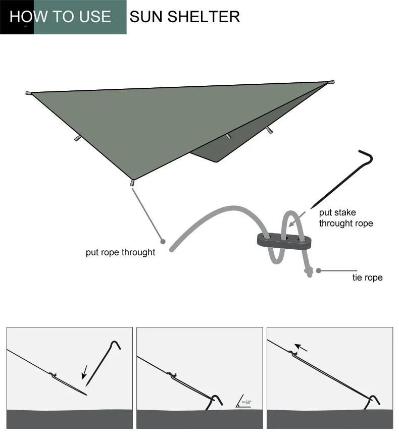 Portable Mosquito Net Nylon Camping Hammock with Waterproof Rain Fly Canopy Tarp  for Outdoor Hanging Bed Sleeping