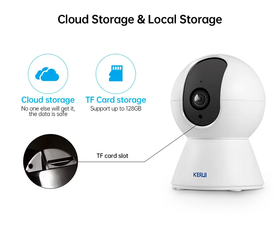 KERUI Mini Indoor Wireless 5MP Tuya Smart WiFi IP Camera Home Security CCTV Surveillance Camera With Auto Tracking Onvif