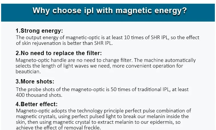 Portable 360 magneto-optical IPL painless hair removal machine