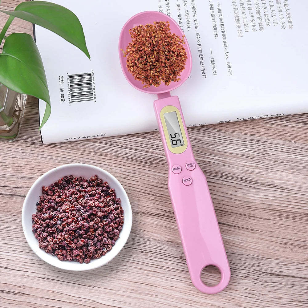 Mini Spoon Scale Digital Kitchen Scale Electronic LCD Food Scale 0.1-500g Weight Measuring Kitchen Tool for Milk Coffee
