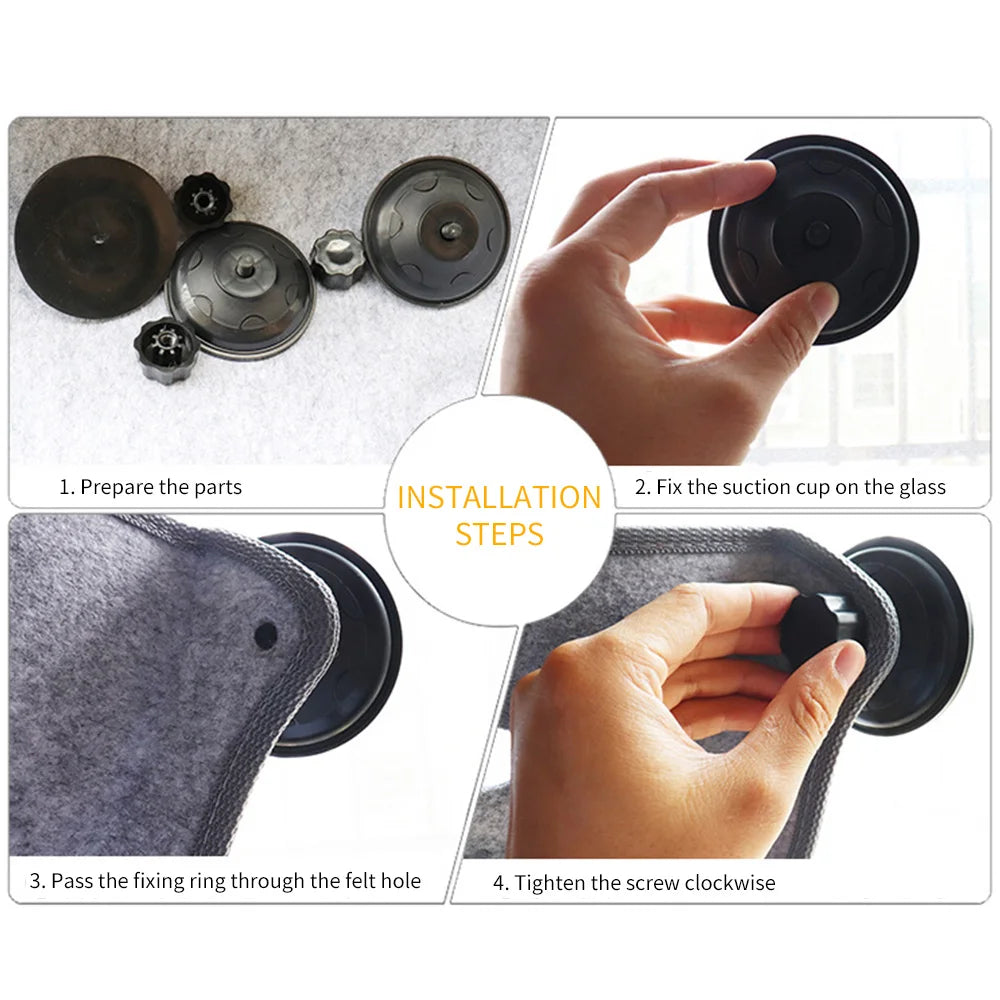 Cat Window Hammock With Strong Suction Cups Pet Kitty Hanging Sleeping Bed Storage For Pet Warm Cage Cat Shelf Seat Beds Winter