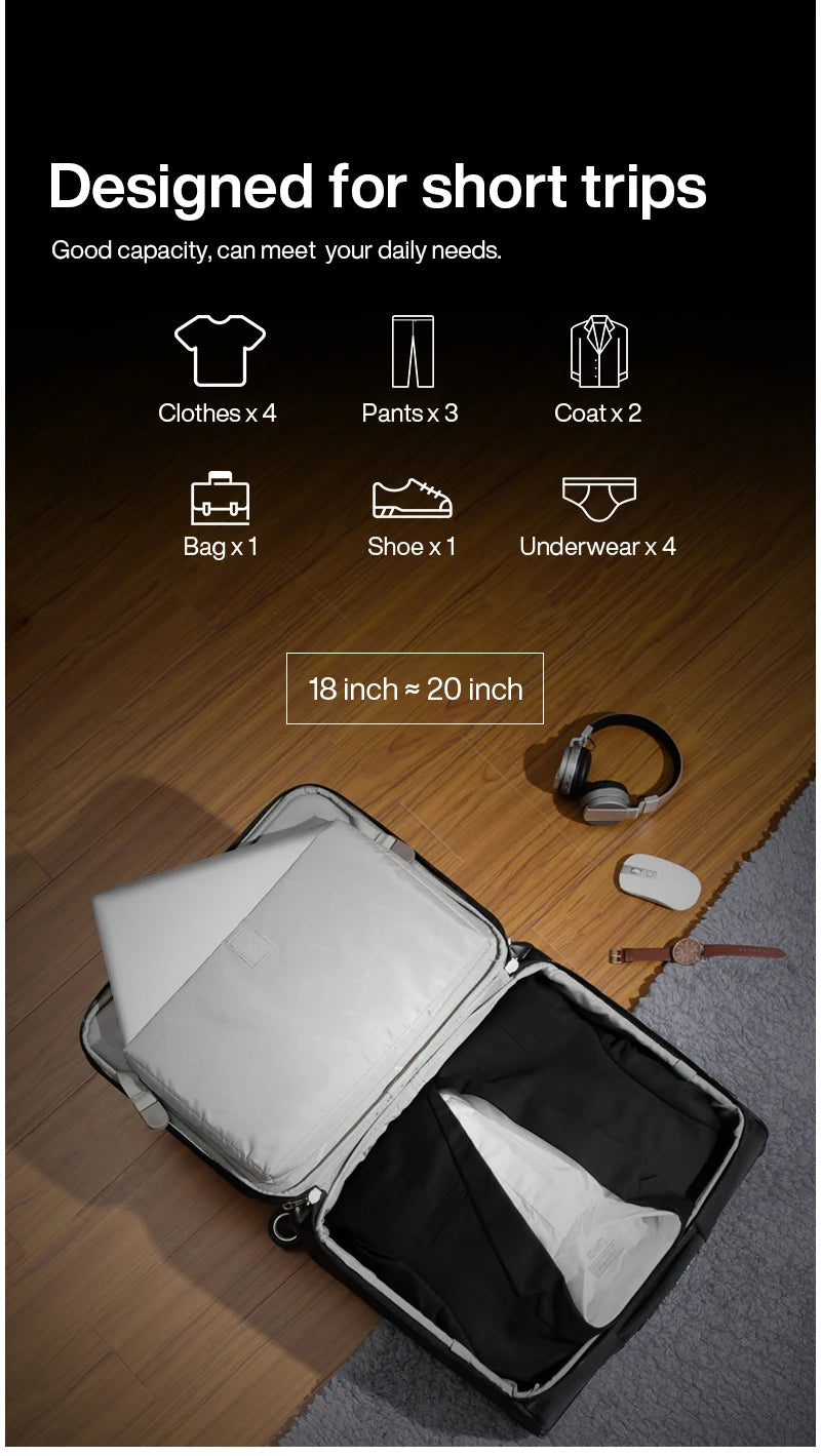 Hanke Men Business Travel Luggage Women Carry On Suitcase Spinner Wheels Rolling Bag 16 18 Inch