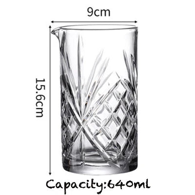 Cocktail Mixing Glass bartender Beaker Cocktail Stirring Glass with Thick Weighted Bottom Professional Bar Beaker Mixing Glass
