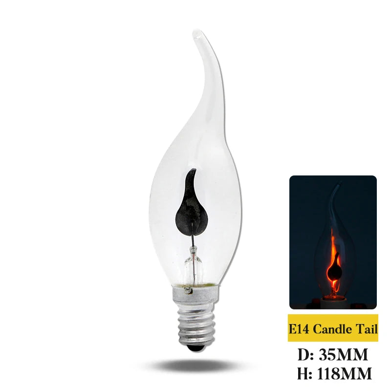 Vintage Edison E14 E27 Led Bulb Candle Light Flame Effect Bulb 3W AC220V Home For Decor Lighting Ampoule Candle Bulb
