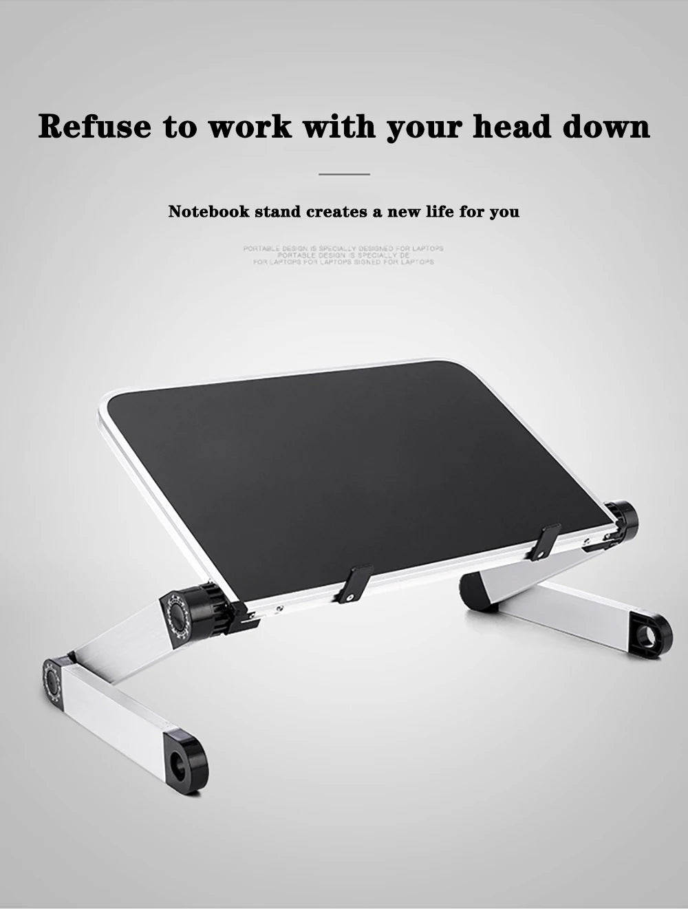 Adjustable Laptop Desk Stand Portable Aluminum Ergonomic Lapdesk For TV Bed Sofa PC Notebook Table Desk Stand With Mouse Pad