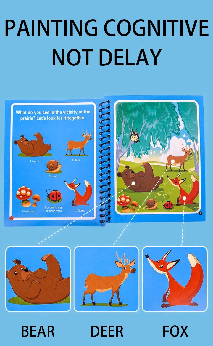 1pcs Magical Book Water Drawing Montessori Toys Reusable Coloring Book Magic Water Drawing Book Sensory Early Education Toys