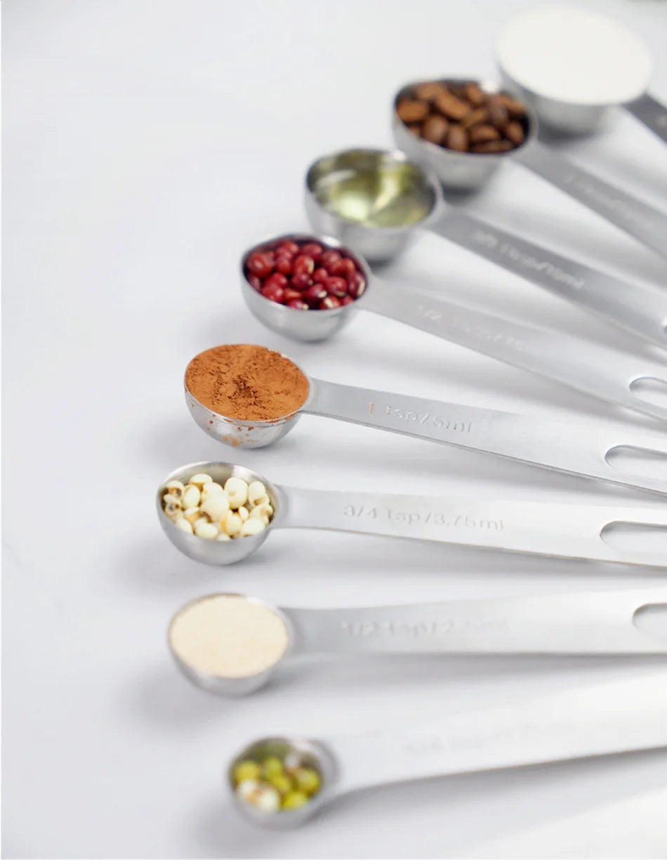 6/9/11Pcs Measuring Spoons Set Stainless Steel Seasoning Coffee Scoop Measuring Spoon With Scale Kitchen Baking Measuring Tools