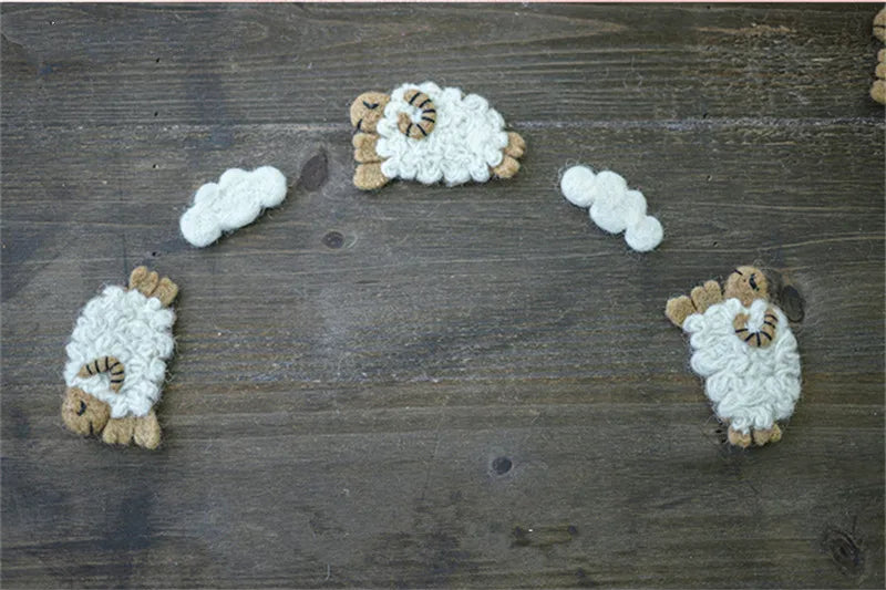 Newborn Baby Photography Props Creative Handmade Wool Mini Sheep for Studio Shooting Accessories Fotografia