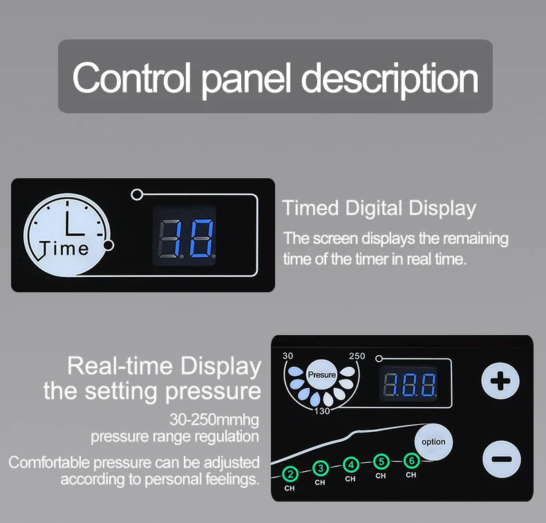 Syeosye 8 Cavity Air Compression Massager Leg Foot Circulation Pressotherapy Air Promote Blood Relaxation Pain Relief