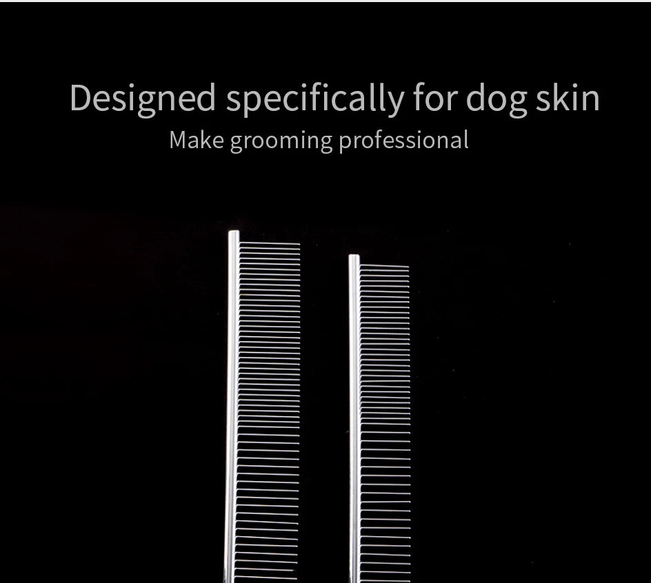 Stainless Steel Dog Comb Long Thick Hair Fur Removal Brush 16/19cm Pets Dog Cat Grooming Dematting Combs for Shaggy Dogs