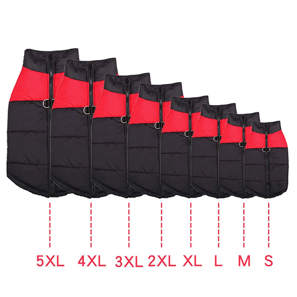 Waterproof Dog Clothes Zipper Jacket Coat For Small Medium Large Dogs Winter Warm Pet Clothing for Dog Costume Vest Apparel