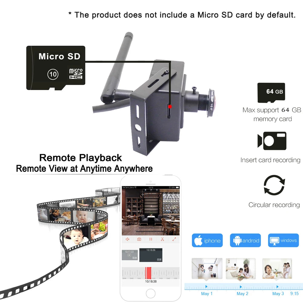 5MP Wifi Mini Panorama Camera Ip 1080P HD 1.7mm Fisheye Lens CCTV Security Surveillance Net Wireless Audio Micro Onvif Small Cam