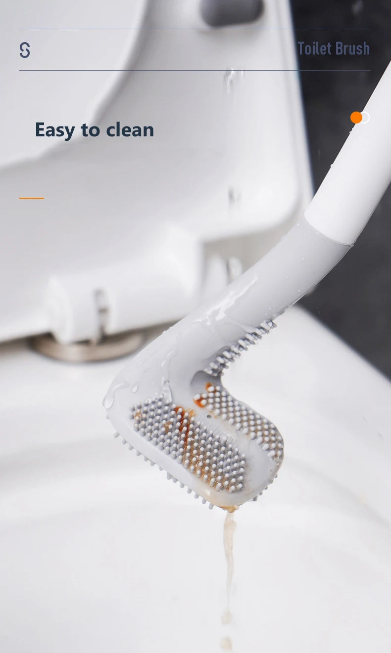 Silicone Golf Shape Toilet Brush with Holder Set  Toilet Cleaner Brush Wall Mounted Toilet Brush and Drying Holder for Bathroom