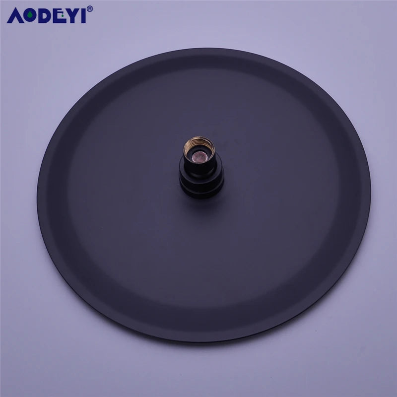 AODEYI Brass Extension Gooseneck Square Wall Mount Shower Arm Ultrathin Bathroom Shower Head Set