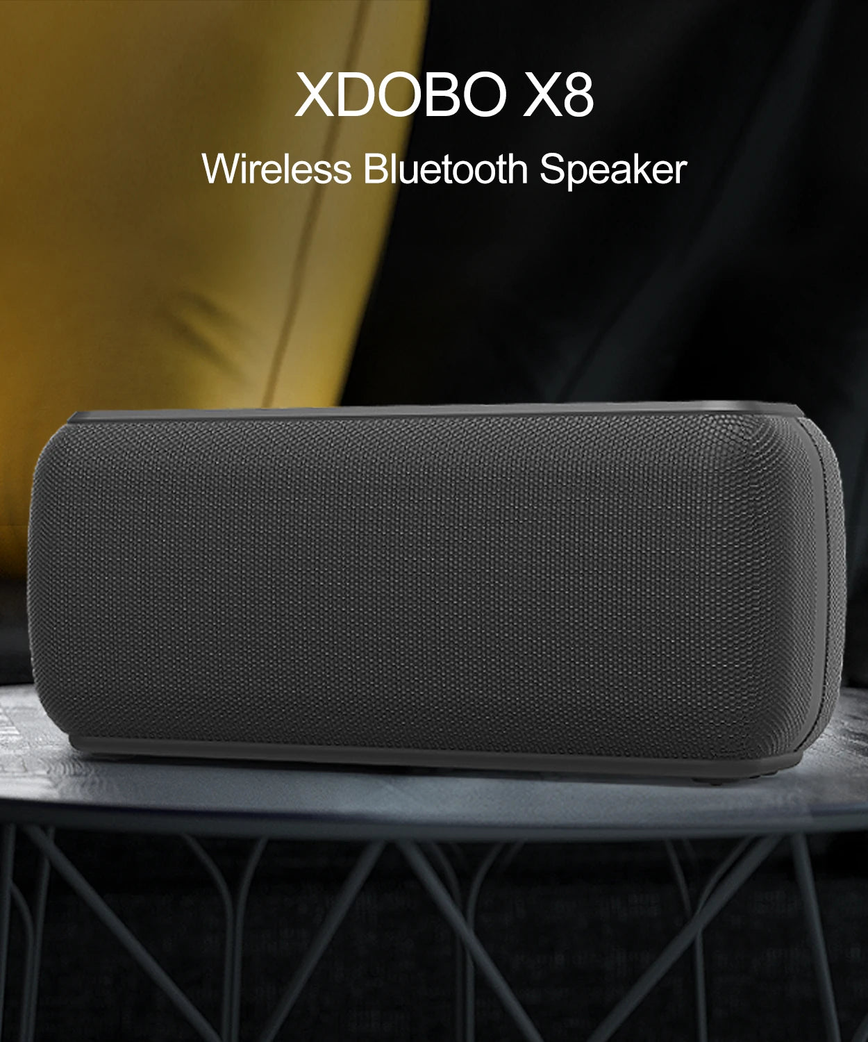 XDOBO Hot Sale X8 60W Portable Outdoor Speakers Bluetooth Wireless Bass Subwoofer Waterproof 6600mAh TWS Function Support TF/AUX