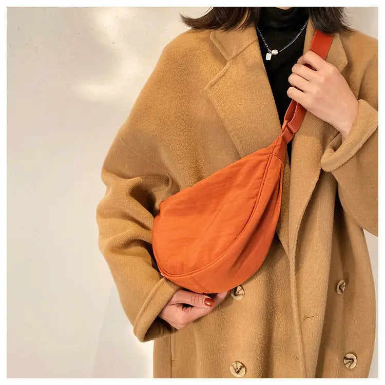 Simple Design Women's Messenger Bag Fashion Ladies Nylon Hobos Small Shoulder Bags Vintage Female Girls Purse Cloth Handbags