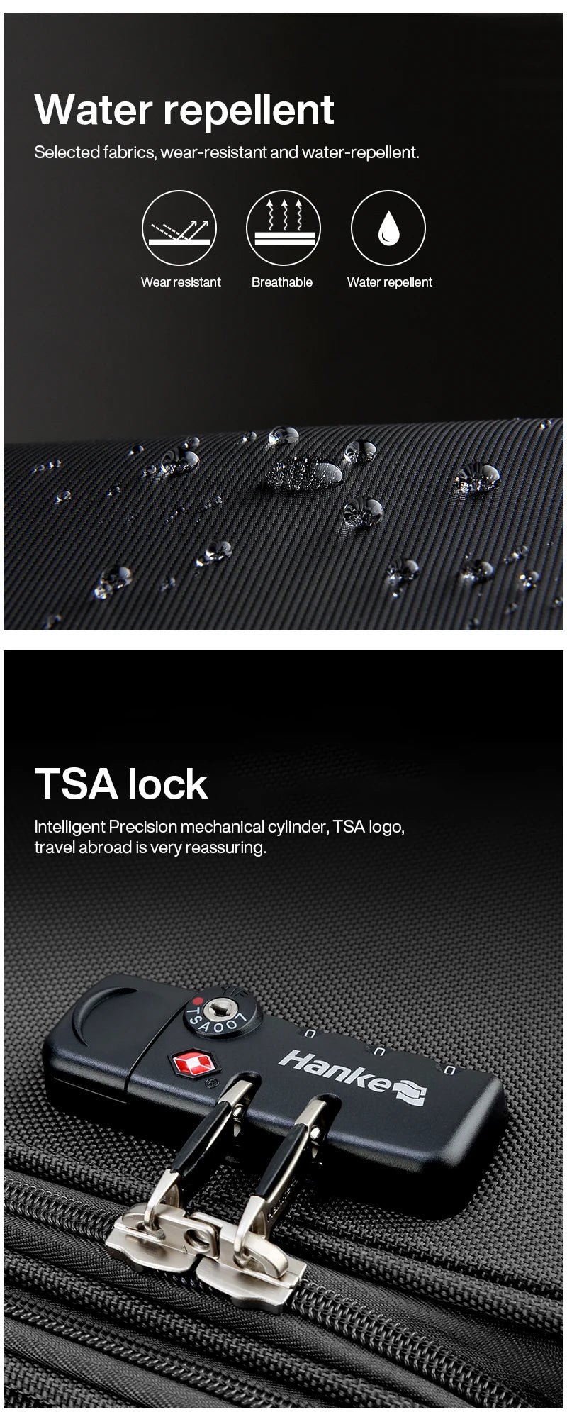 Hanke Men Business Travel Luggage Women Carry On Suitcase Spinner Wheels Rolling Bag 16 18 Inch