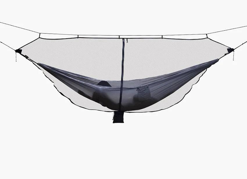 Hammock Bug Netting, 210T Nylon Mesh, with Drawstring Bag, 6 Meters Rope, Double Sided Zipper Camping Hammock Mosquito Netting