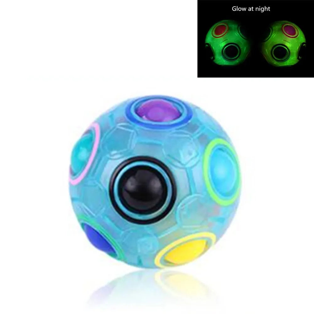 Rainbow Ball Puzzle Magic Cube Fidget Toy Football Luminous 3D Brain Teasers Anti Stress Relief Educational Game for Kid Adult