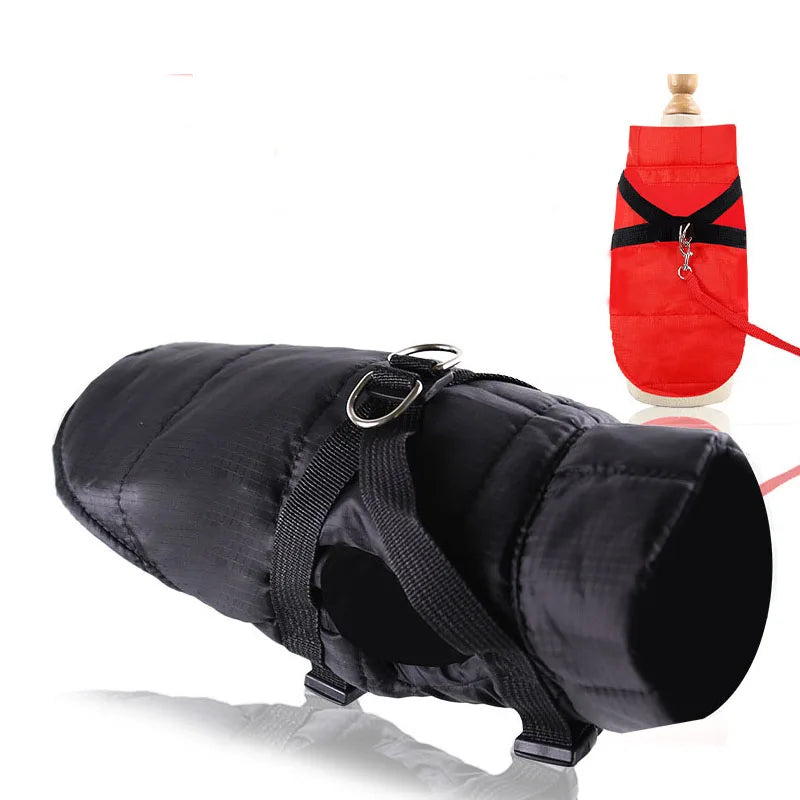 Warm Padded Vest for Dogs Red Black Dog Clothes Winter Apparels Puppy Coat Harness Jacket Waterproof Pet Clothing Costume XS-XXL