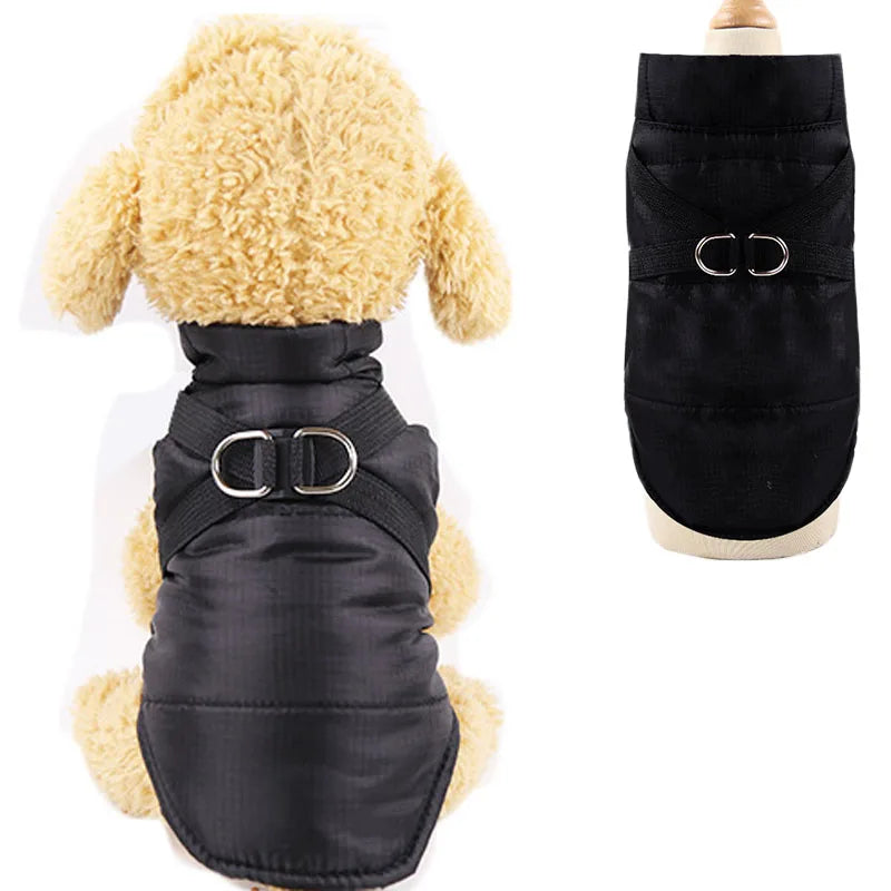 Warm Padded Vest for Dogs Red Black Dog Clothes Winter Apparels Puppy Coat Harness Jacket Waterproof Pet Clothing Costume XS-XXL