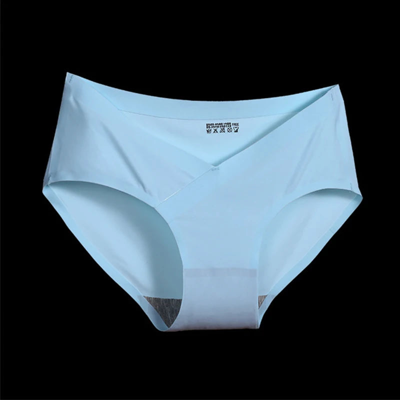 Seamless Low Waist Pregnant Panties Low Waist Maternity Underwear Pregnanc Cotton Soft Breathe V-Shaped Care Belly Women Briefs