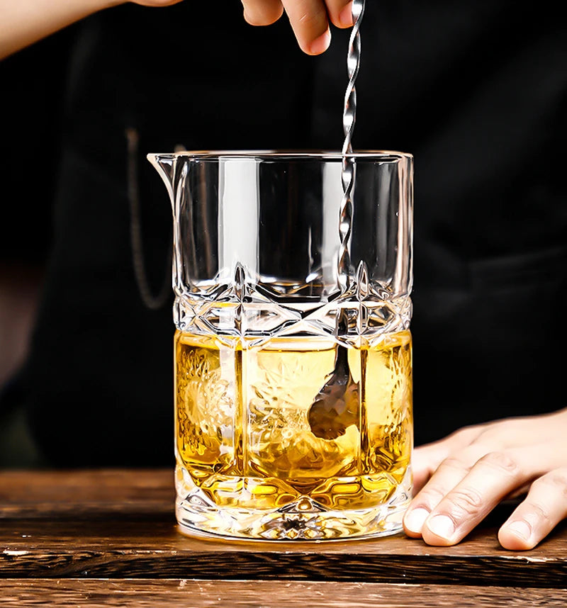 Cocktail Mixing Glass bartender Beaker Cocktail Stirring Glass with Thick Weighted Bottom Professional Bar Beaker Mixing Glass