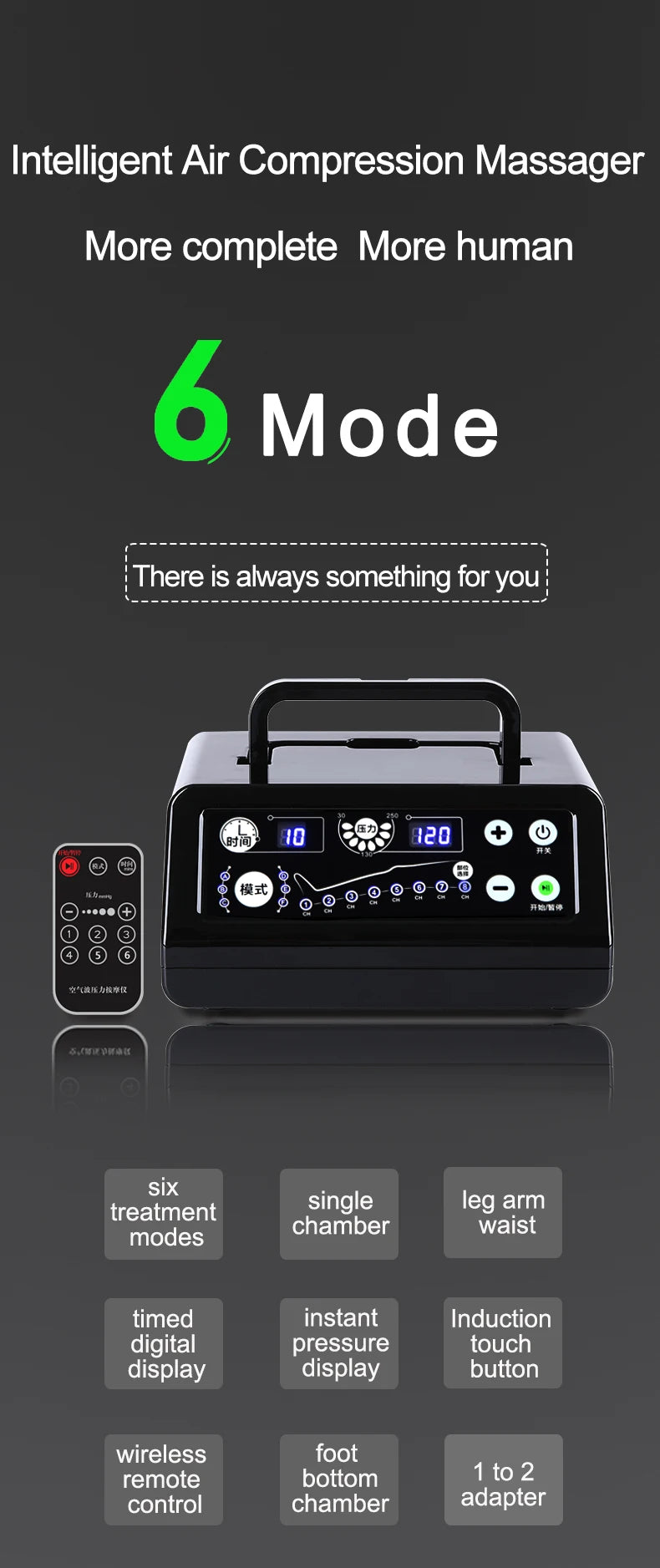 Fengmore 8 Cavity Air Compression Massager Leg Foot Boots For Circulation Air Wave Massager Leg Body Pressure Therapy System