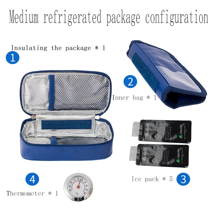 mega Insulin Cooler box Middle-sized bag Portable Insulated Diabetic Insulin Travel Case Nylon Fabric Aluminum Foil ice bag