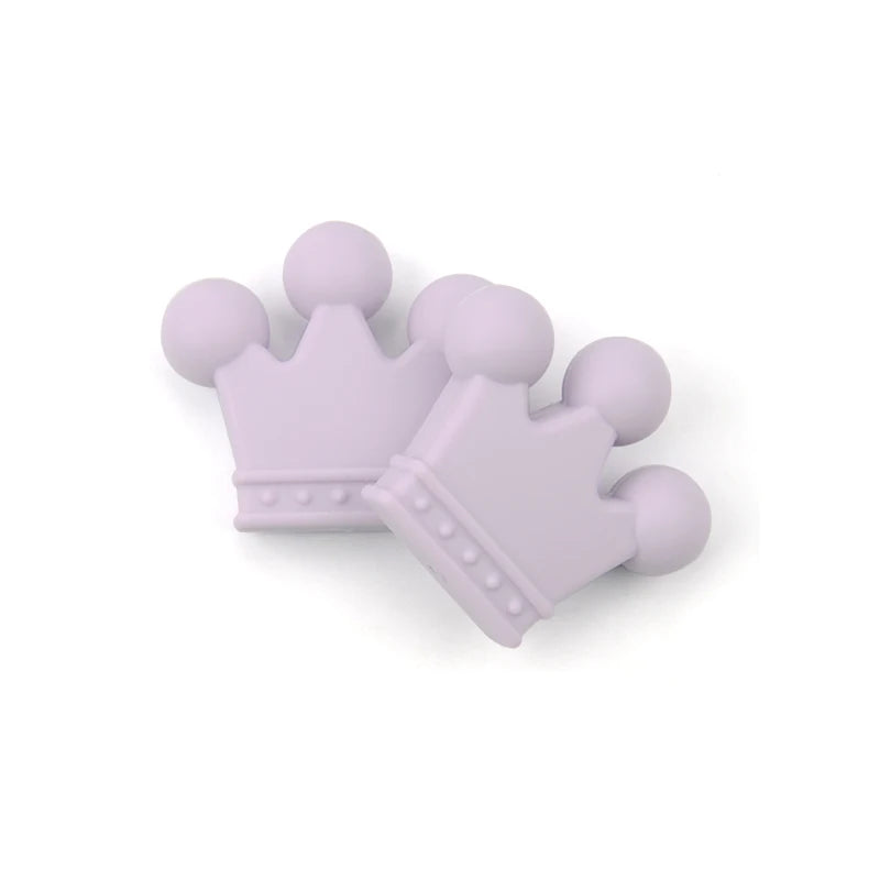 LOFCA 10pcs/lot Silicone Crown Beads BPA Free Silicon Teething Beads Baby Chew Teething Necklace DIY Pacifier Clips Accessory