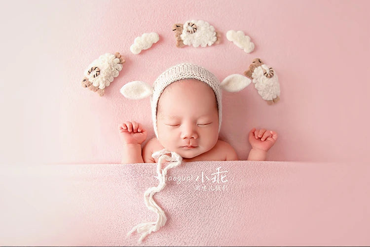 Newborn Baby Photography Props Creative Handmade Wool Mini Sheep for Studio Shooting Accessories Fotografia