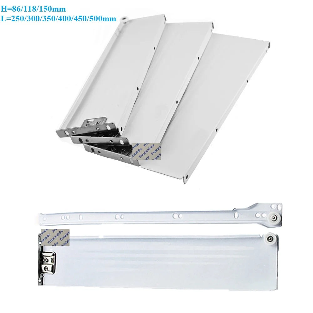 1Pair Metal Box Single Wall Drawer Silde Runner Furniture Kitchen Bath Cabinet