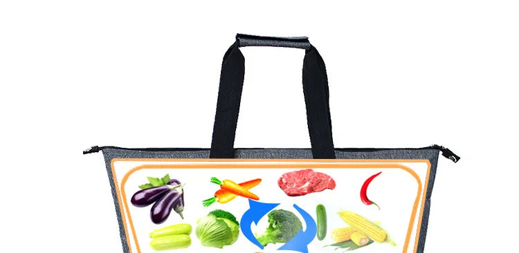 Folding Cooler Bag Large Capacity Ice Pack Outdoor Portable Aluminum Foil Fresh-Keeping Picnic Bag Multifunctional Shopping bag