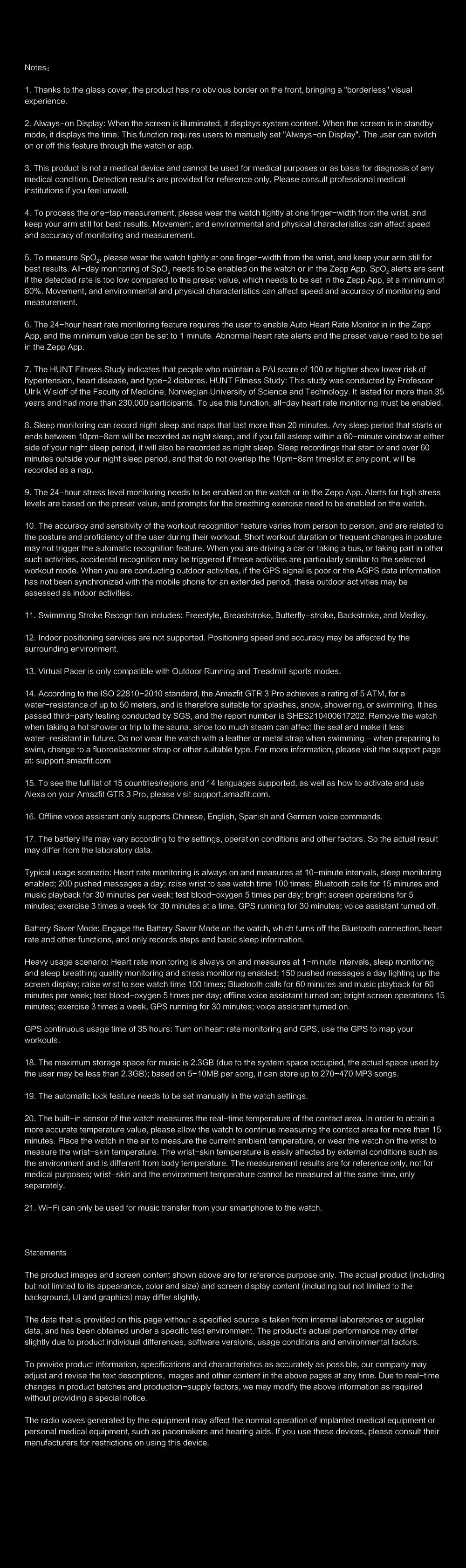 Amazfit GTR 3 Pro GTR3 Pro GTR-3 Pro 46mm Smartwatch AMOLED Display Zepp OS App 12-day Battery Life Watch  150+Sports Modes