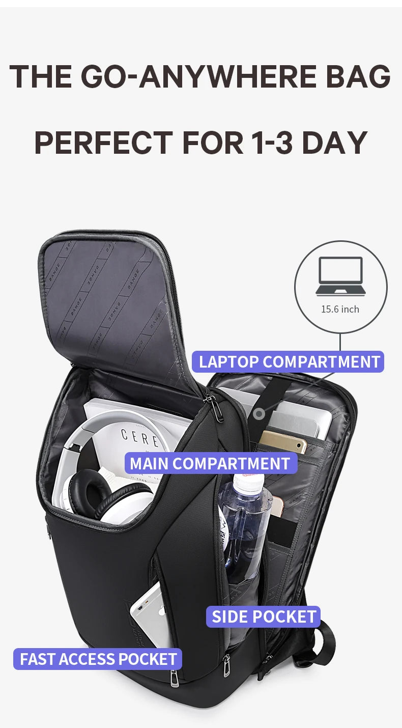 BANGE Business Backpacks Laptop 15.6 inch Multifunctional WaterProof Big Capacity Daily Work Male Backpack School Bag Mochila