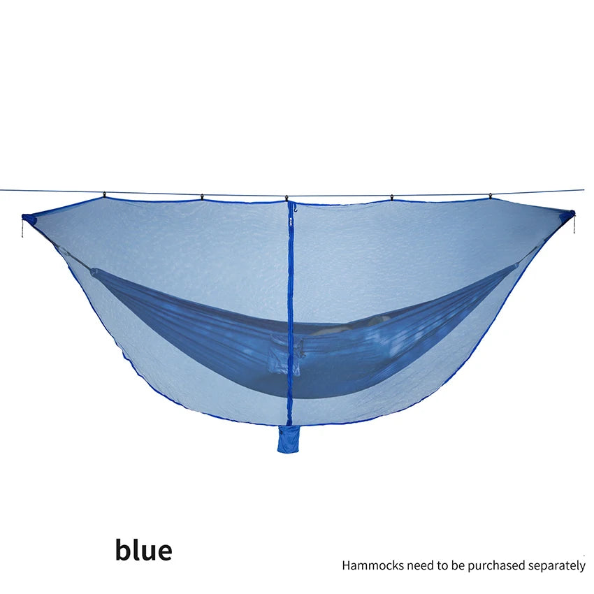 Hammock Bug Netting, 210T Nylon Mesh, with Drawstring Bag, 6 Meters Rope, Double Sided Zipper Camping Hammock Mosquito Netting