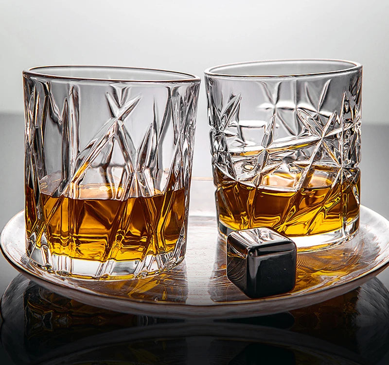 Whiskey Glass, Old Fashioned Rocks Glasses Tumblers, Glassware for Cocktail Scotch, Bourbon, Gin, Voldka, Brandy