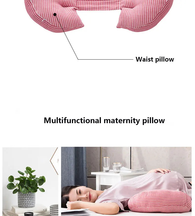 Multi-function U Shape Pregnant Women Sleeping Support Pillow Bamboo Fiber Cotton Side Sleepers Pregnancy Body Pillows For Mater