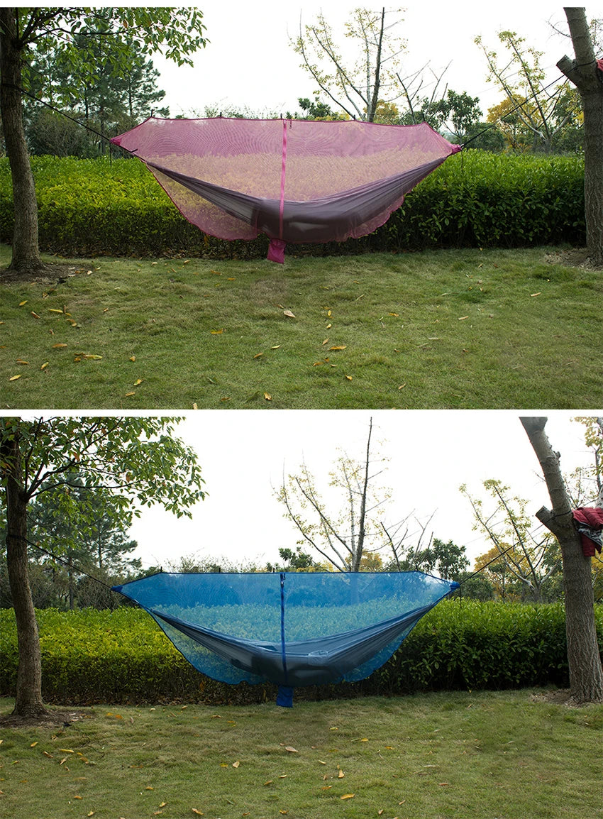 Hammock Bug Netting, 210T Nylon Mesh, with Drawstring Bag, 6 Meters Rope, Double Sided Zipper Camping Hammock Mosquito Netting