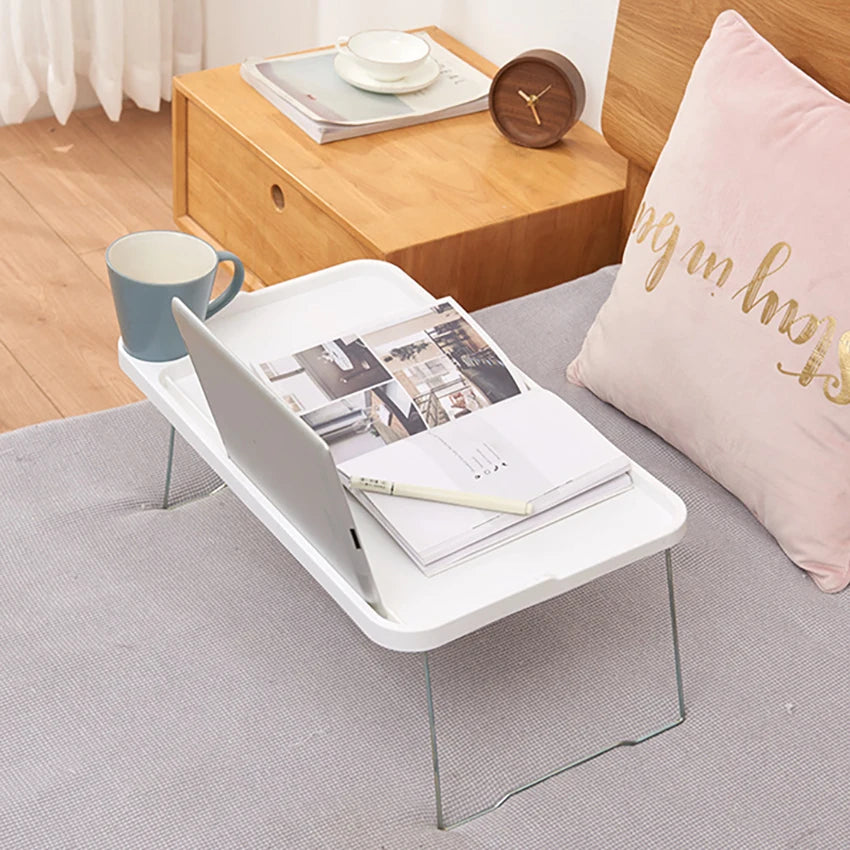Folding Computer Desk With Cup Holder, Portable Bed Laptop Desks Creative Mobile Phone Card Slot Study Table Stand Notebook Desk