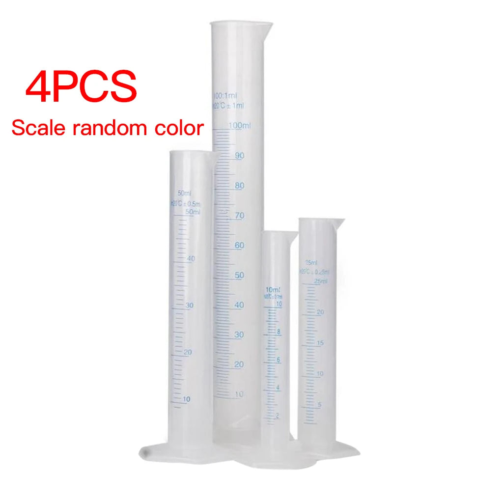 4PCS Measuring Cups Sufficient Laboratory Gauge Professional Tools Trial Tube Transparent Sturdy Cylinder for Measurement Usage