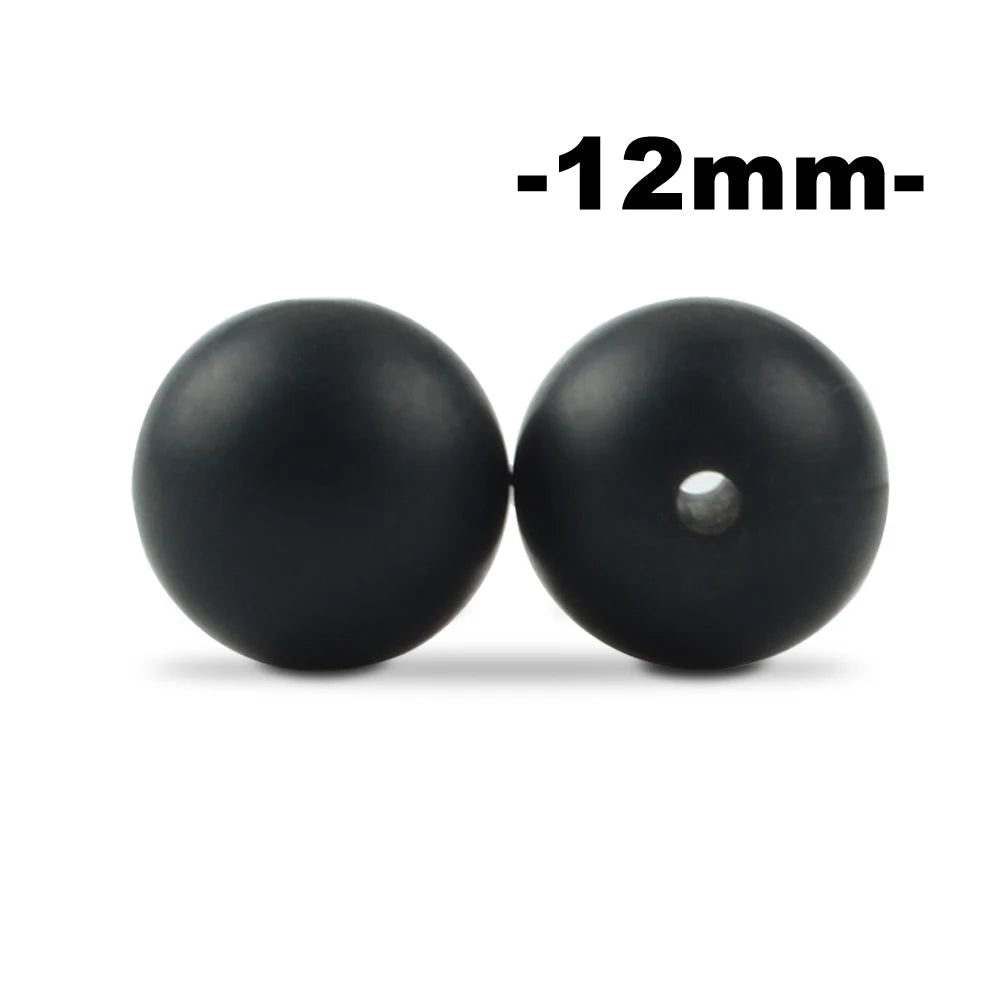 LOFCA 12mm 100pcs Silicone Beads Round Teether Baby Nursing Necklace Pacifier Clip Oral Care BPA Free Food Grade Colorful