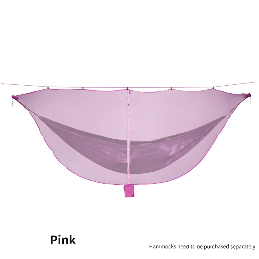 Hammock Bug Netting, 210T Nylon Mesh, with Drawstring Bag, 6 Meters Rope, Double Sided Zipper Camping Hammock Mosquito Netting
